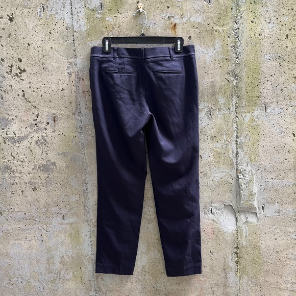 Tory Burch Women's Wool Stretch Dress Pants/ Trousers, Navy Blue, 8 - Picture 4 of 11